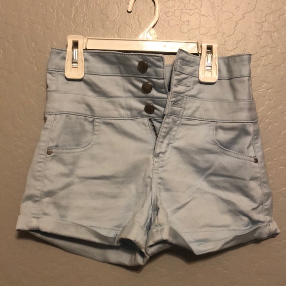 Charlotte Russe Pants - blue high waist shorts